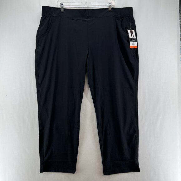 Eddie Bauer Traveler Ankle Pants Womens 2XL Pull On Elastic Waist UPF 50+ Black - Picture 1 of 12